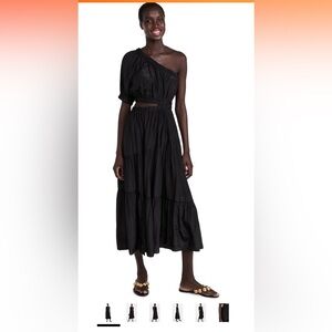 Moon River black dress. Size small. One shoulder. Side cut out. Elastic waist.